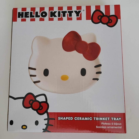 Hello Kitty Ceramic Trinket Tray Shaped Brand New - Picture 1 of 12